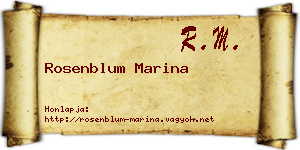 Rosenblum Marina névjegykártya